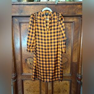Orange and Black Checkered Dress